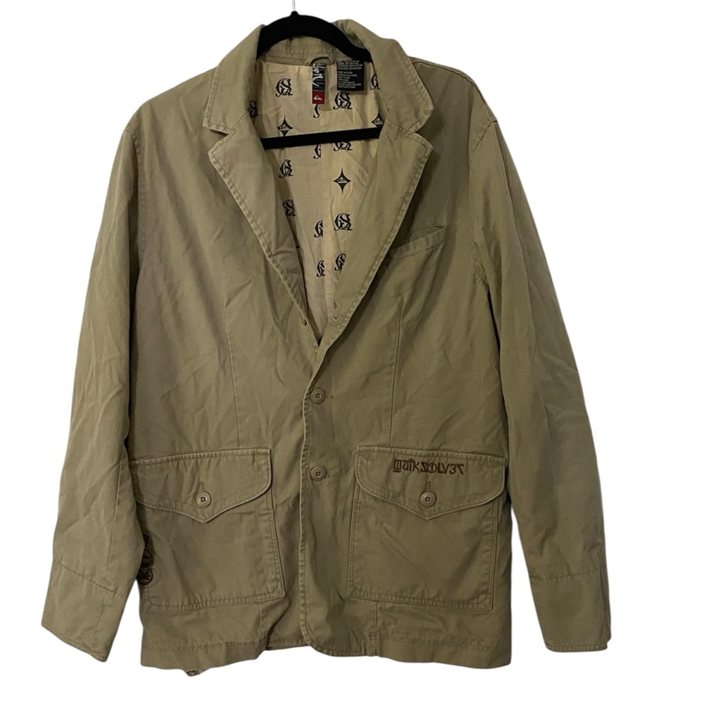 Quiksilver Tan Jacket Blazer Notched Lapel Medium M